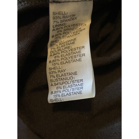 Nue by Shani Dress Size 6 Black Ruched 3/4 Sleeves Buttons Pleating Crossover - Picture 7 of 10